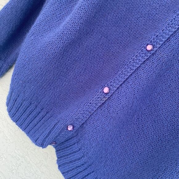 Vintage Leon Levin Blue Cardigan Sz PL - Picture 9 of 13